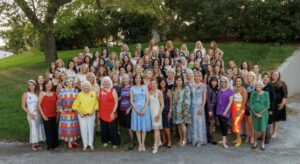 JLCD Members standing outside, posing for the Annual Dinner photo.
